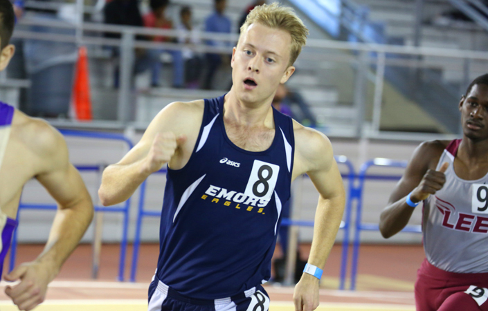 Sophomore distance runner Grant Murphy runs at the Birmingham Crossplex (Ala.). The Eagles split up this past weekend, with athletes traveling to Eastern Tennessee State University or to the University of South Carolina. | Courtesy of Emory Athletics.