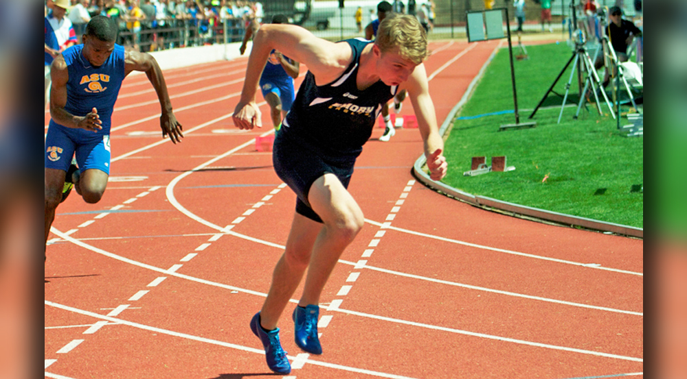 Freshman sprinter Daniel Pietsch competes at the Emory Classic this past weekend. Pietsch and the men’s team won the meet, while the women’s team came in second place.  | Courtesy of Emory Athletics
