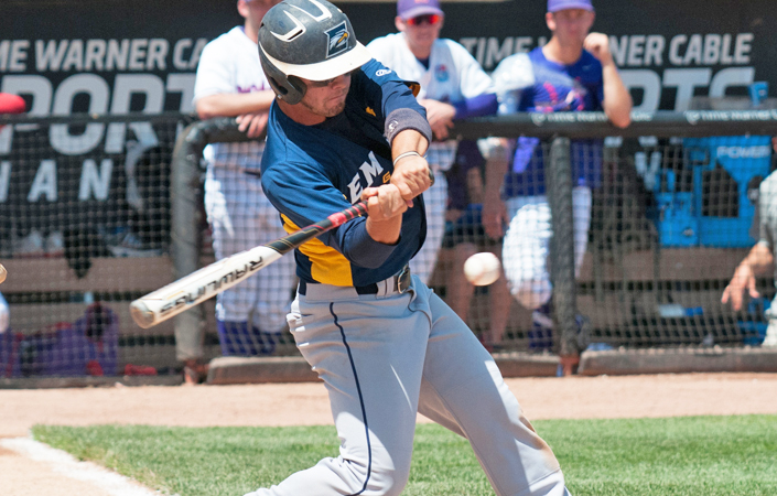 Junior infielder Jack Karras swings at a pitch. Karras and the Eagles picked up a win at home against DePauw University (Ind.), but lost away at Berry College (Ga.). This Saturday Emory will face the University of Chicago at home.  | Courtesy of Emory Athletics