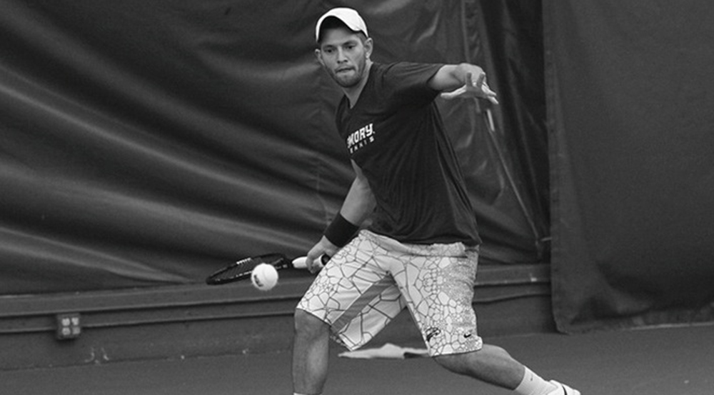 Senior Ian Wagner returns a serve. Wagner and the Eagles went to Hawaii and beat Brigham Young University-Hawaii, a Division II team.  | Courtesy of Emory Athletics