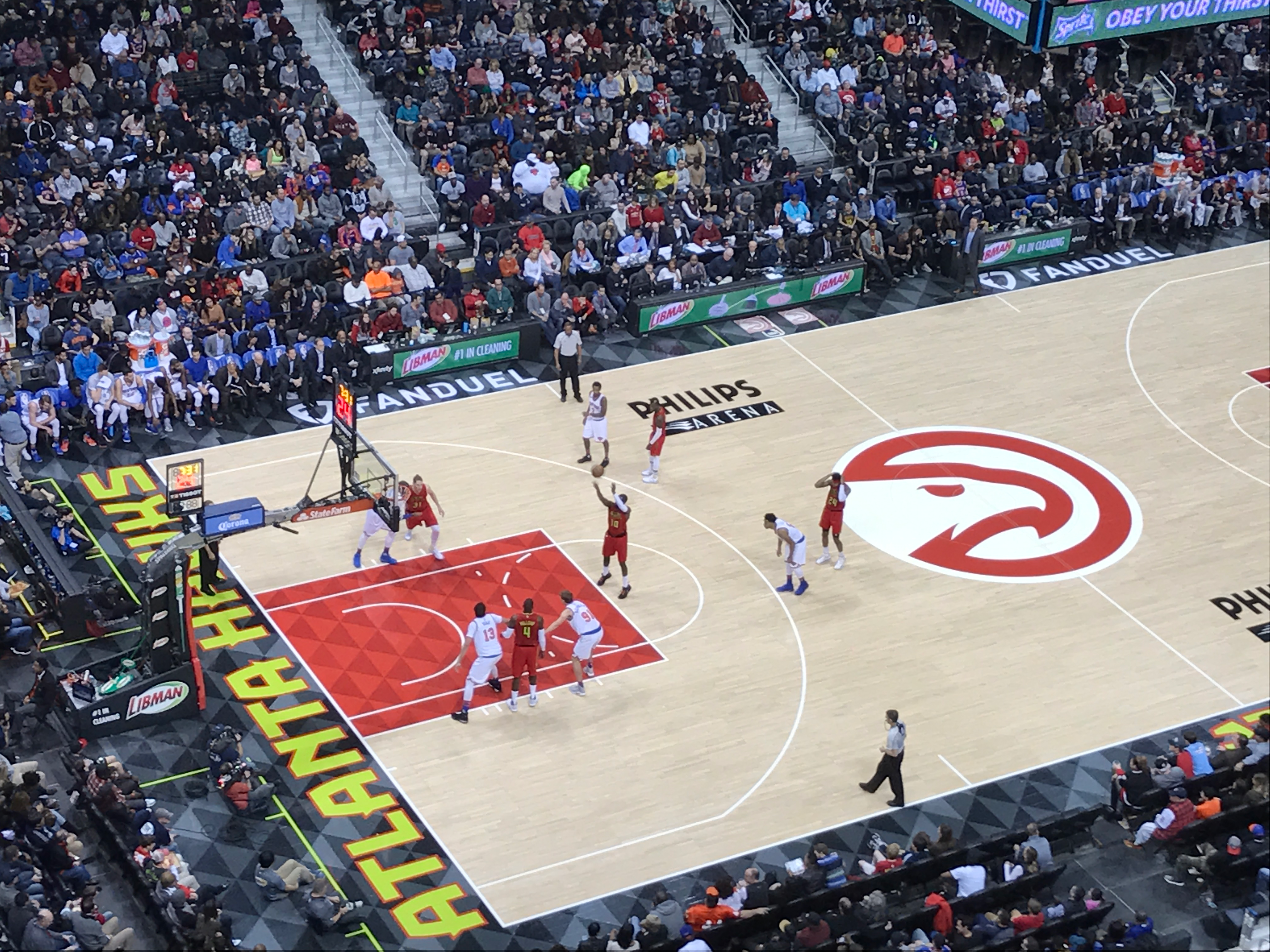 Hawks SG Tim Hardaway Jr. steps up to the line to take a free throw. Hardaway's 19 points often came at big moments in the Hawk's dramatic win.