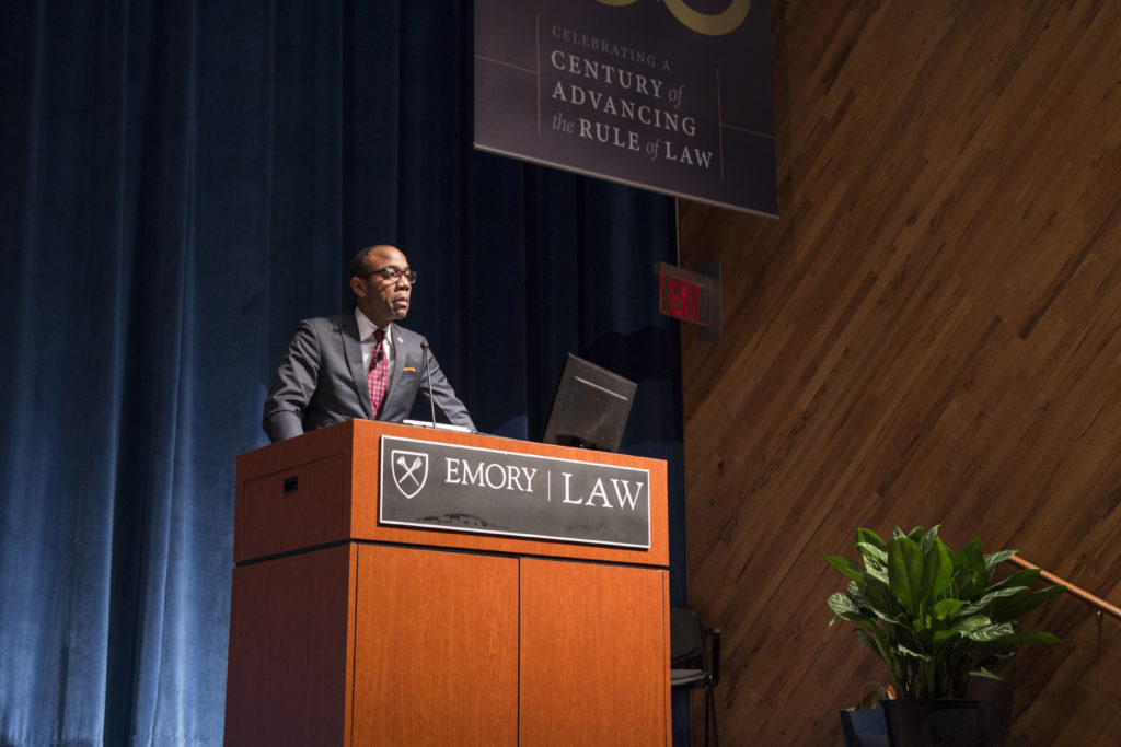 NAACP President and CEO addresses more than 200 people in Emory School of Law's Tull Auditorium Thursday, Jan. 13. / Ruth Reyes, Photo Editor