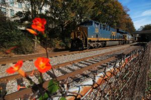 A photo College freshman Steven Chen captured of a train behind the depot in November. | Steven Chen/Contributing