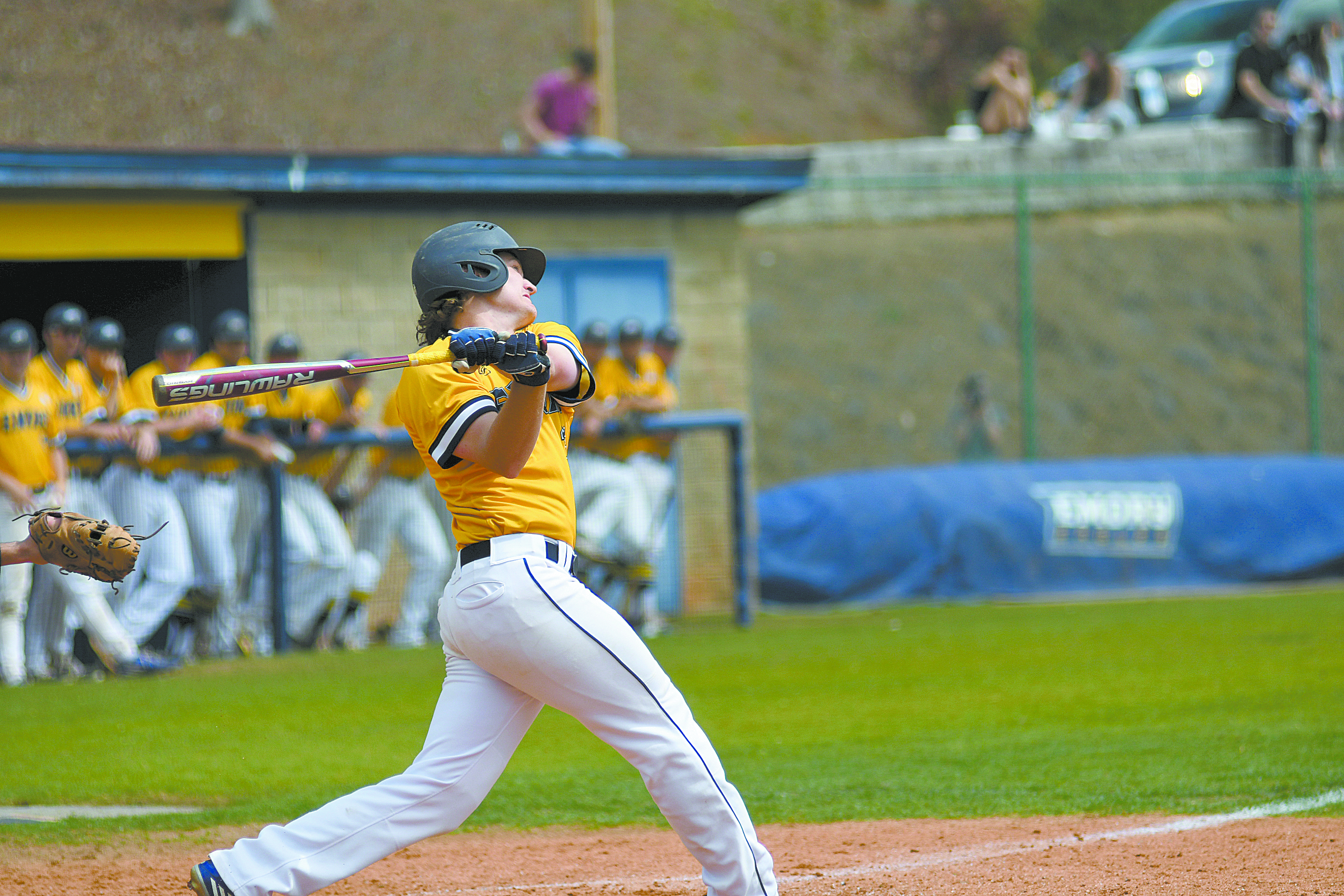 Senior Outfielder Wilson Morgan scored three runs in the Eagles' epic final game against Case Western Reserve (Ohio) that featured six lead changes and a total of 35 runs. Gemy Sethaputra/Senior Staff