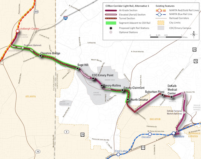 MARTA trims options for Clifton transit line by Emory University