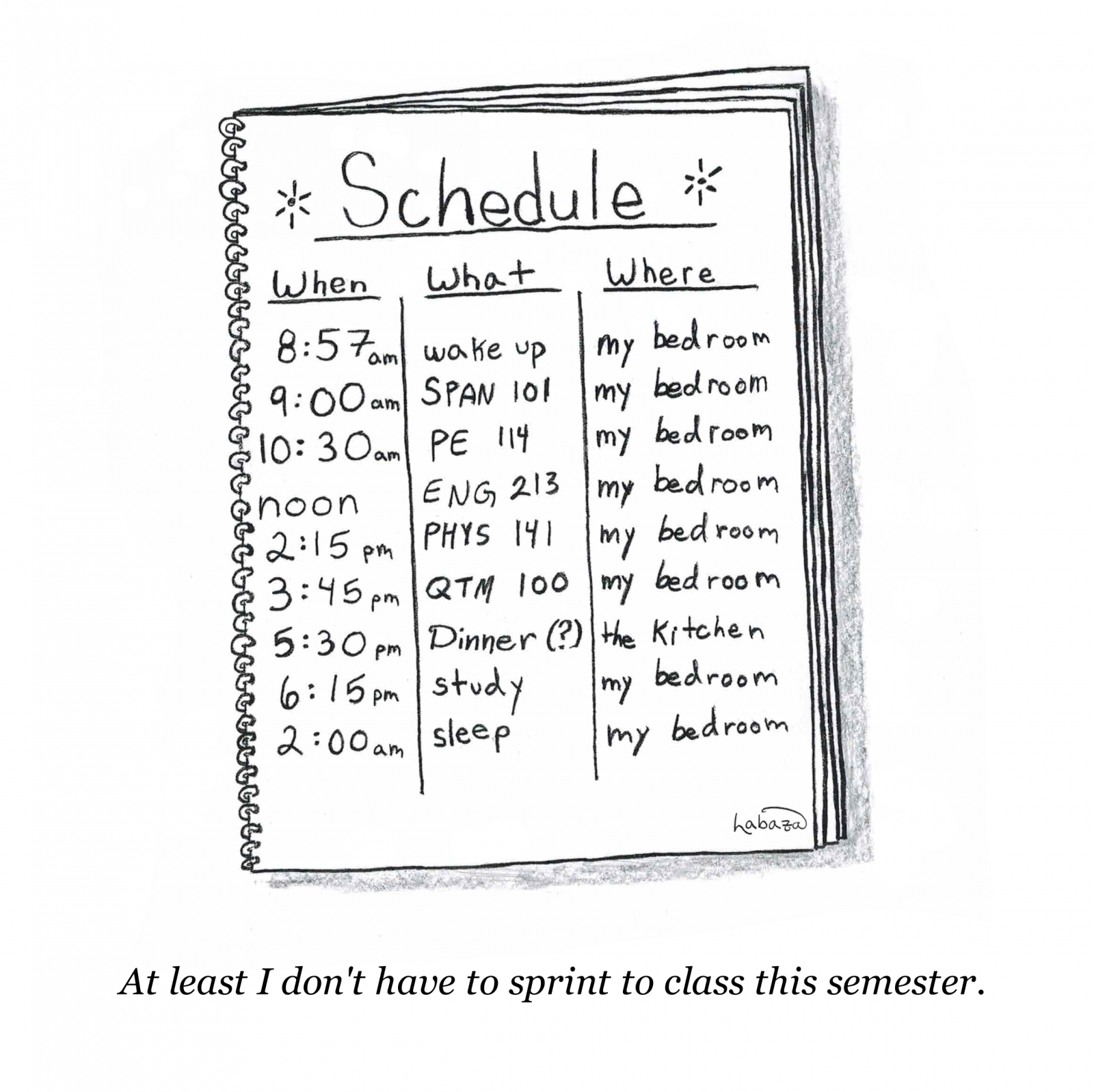 Cartoon: Fall Schedule | The Emory Wheel