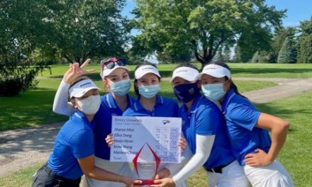 Women’s golf makes program history with championship win at Schweizer Invitational