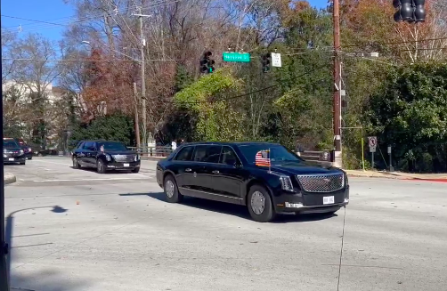 U.S. President Joe Biden, First Lady Jill Biden and all living former U.S. First Ladies drove down Clifton Road to attend a tribute service for former U.S. First Lady Rosalynn Carter on Nov. 28. (Madi Olivier/Managing Editor)